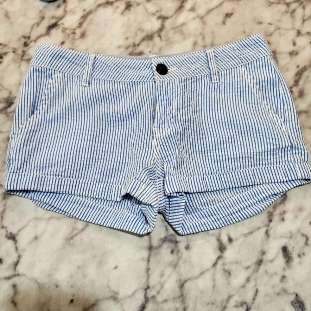 SO Navy and White Stripe Shorts